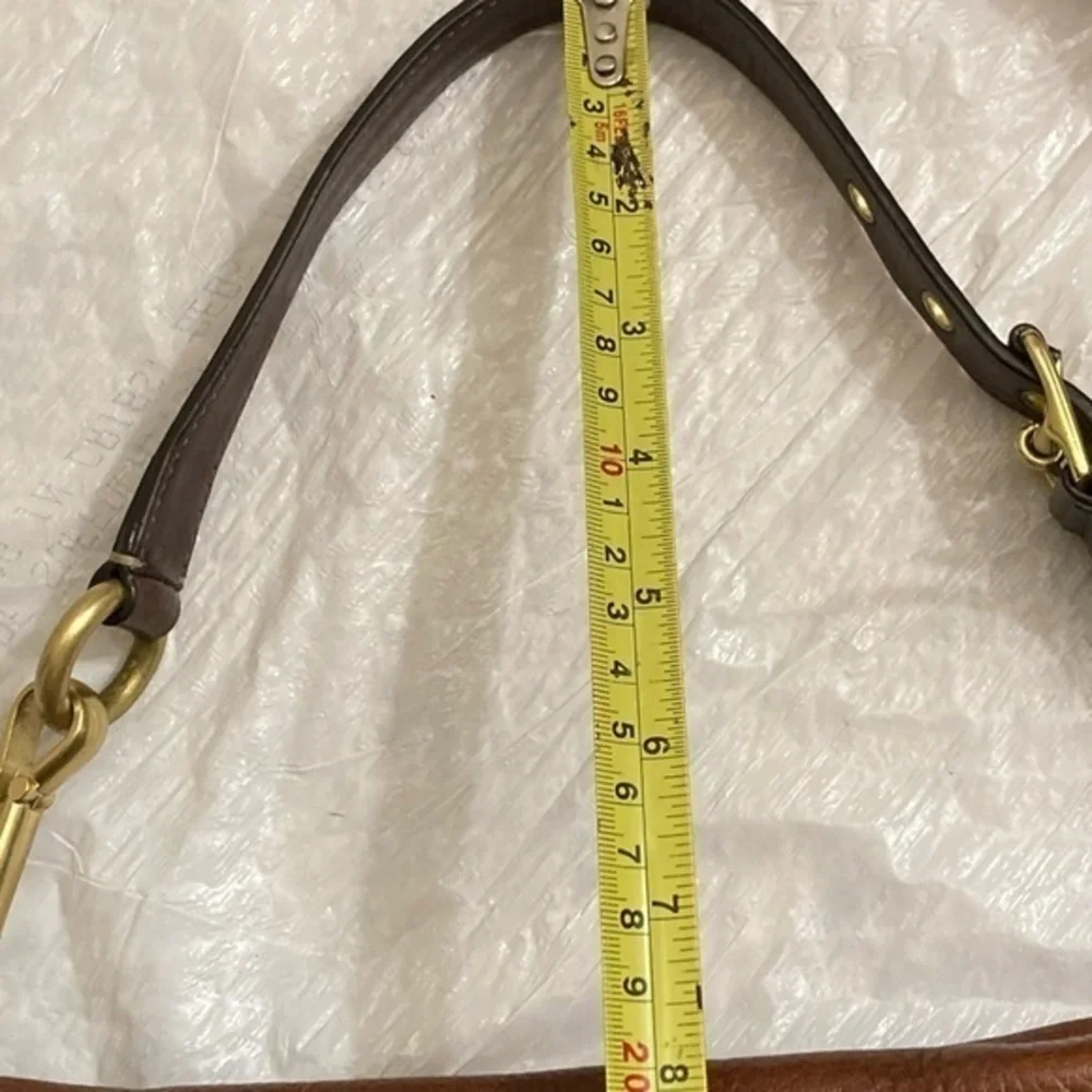 Coach brown pebbled leather pleated bag